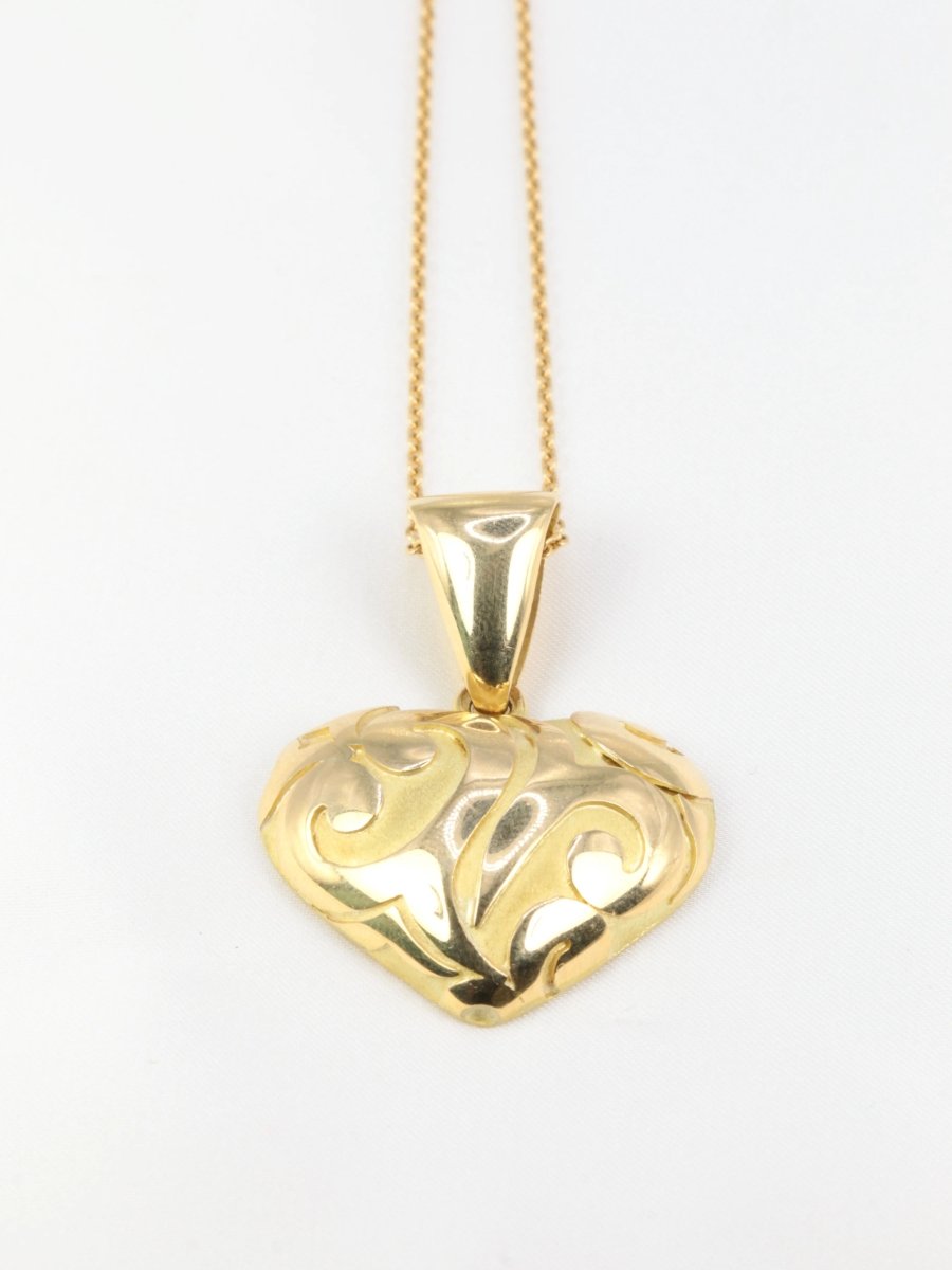 Pendentif vintage coeur en or jaune - Castafiore