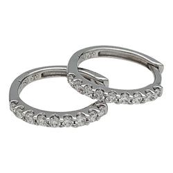 Petites créoles en or blanc et diamants - Castafiore