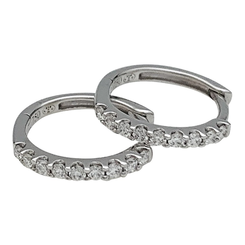 Petites créoles en or blanc et diamants - Castafiore