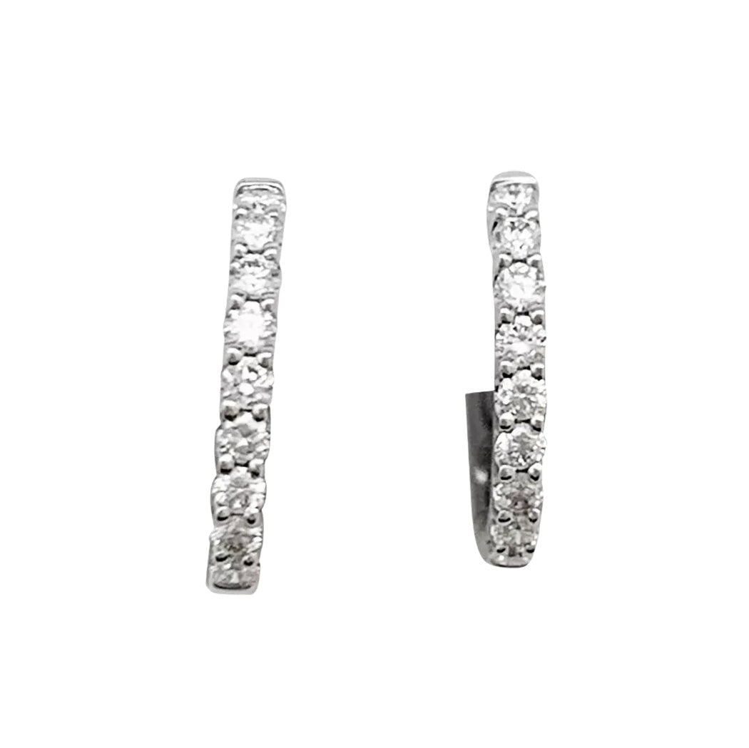 Petites créoles en or blanc et diamants - Castafiore