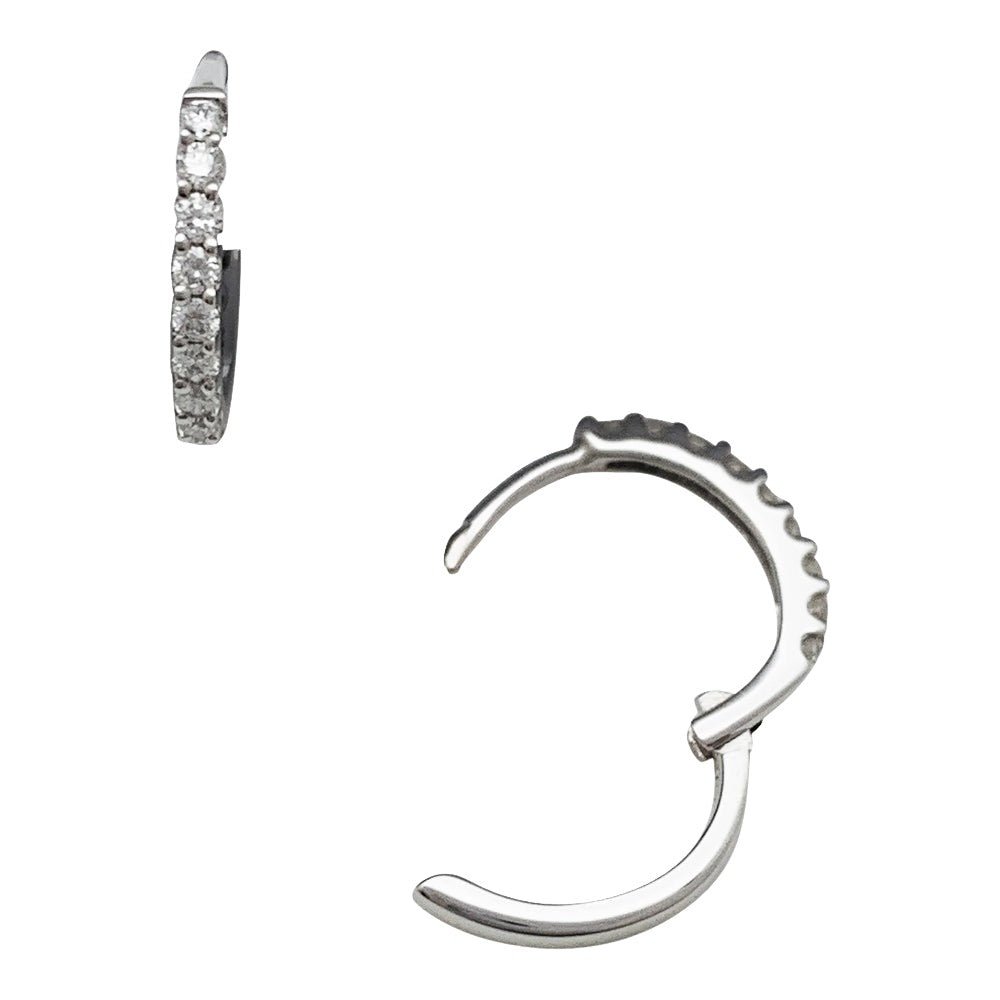 Petites créoles en or blanc et diamants - Castafiore