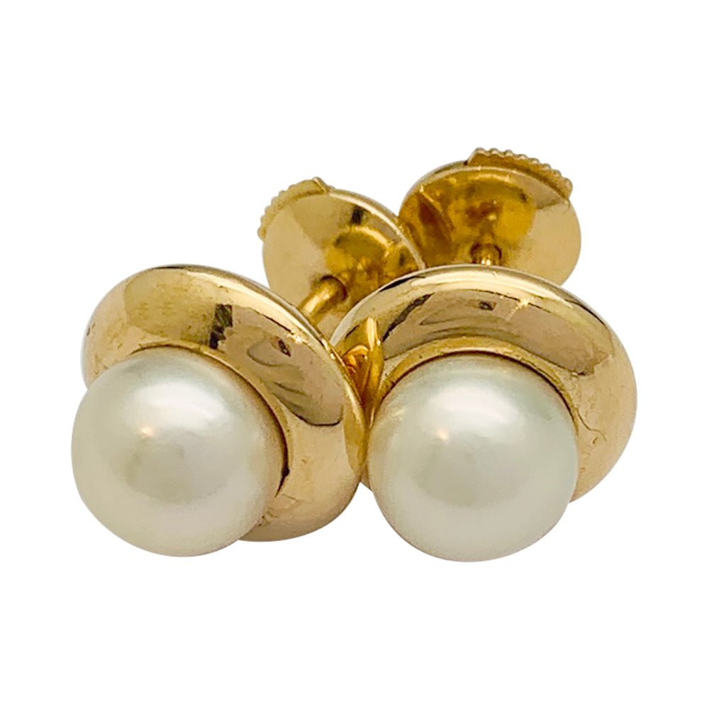 Puces Cartier, or jaune, perles - Castafiore