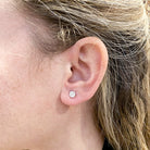 Puces d'oreilles en or blanc, diamants - Castafiore