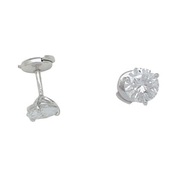 Puces d'oreilles en or blanc diamants - Castafiore
