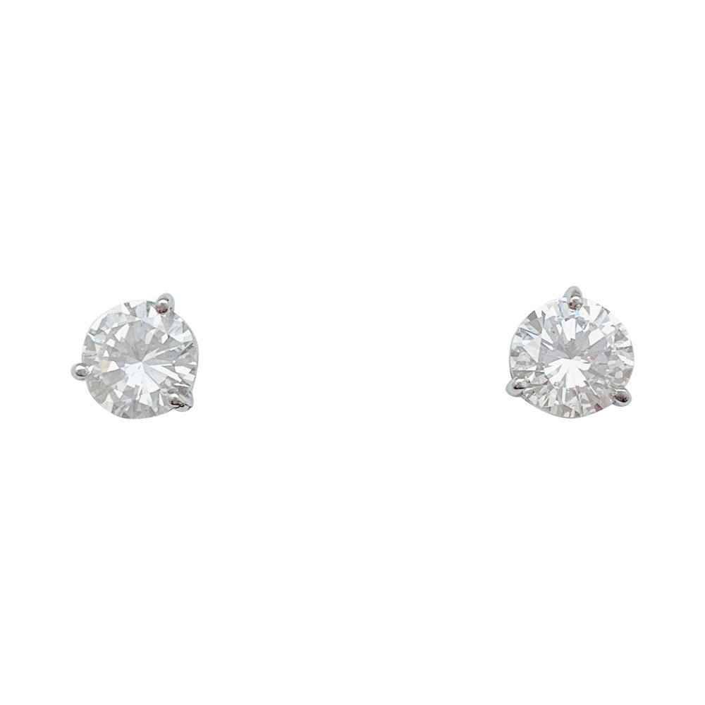 Puces d'oreilles en or blanc diamants - Castafiore