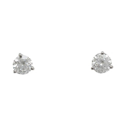 Puces d'oreilles en or blanc, diamants - Castafiore