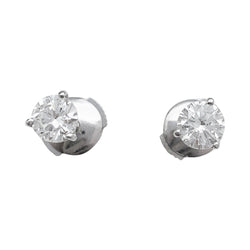 Puces d'oreilles en or blanc, diamants - Castafiore
