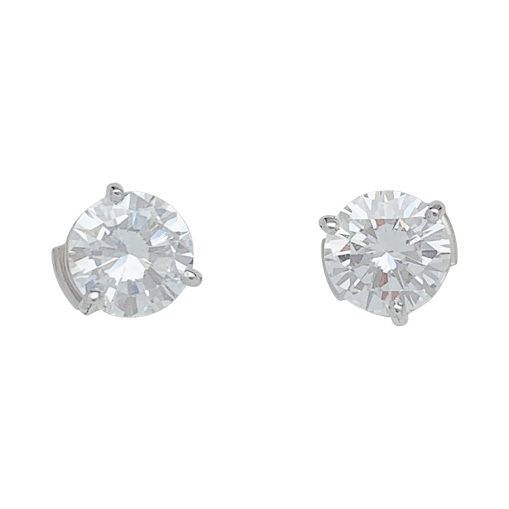 Puces d'oreilles en or blanc diamants - Castafiore