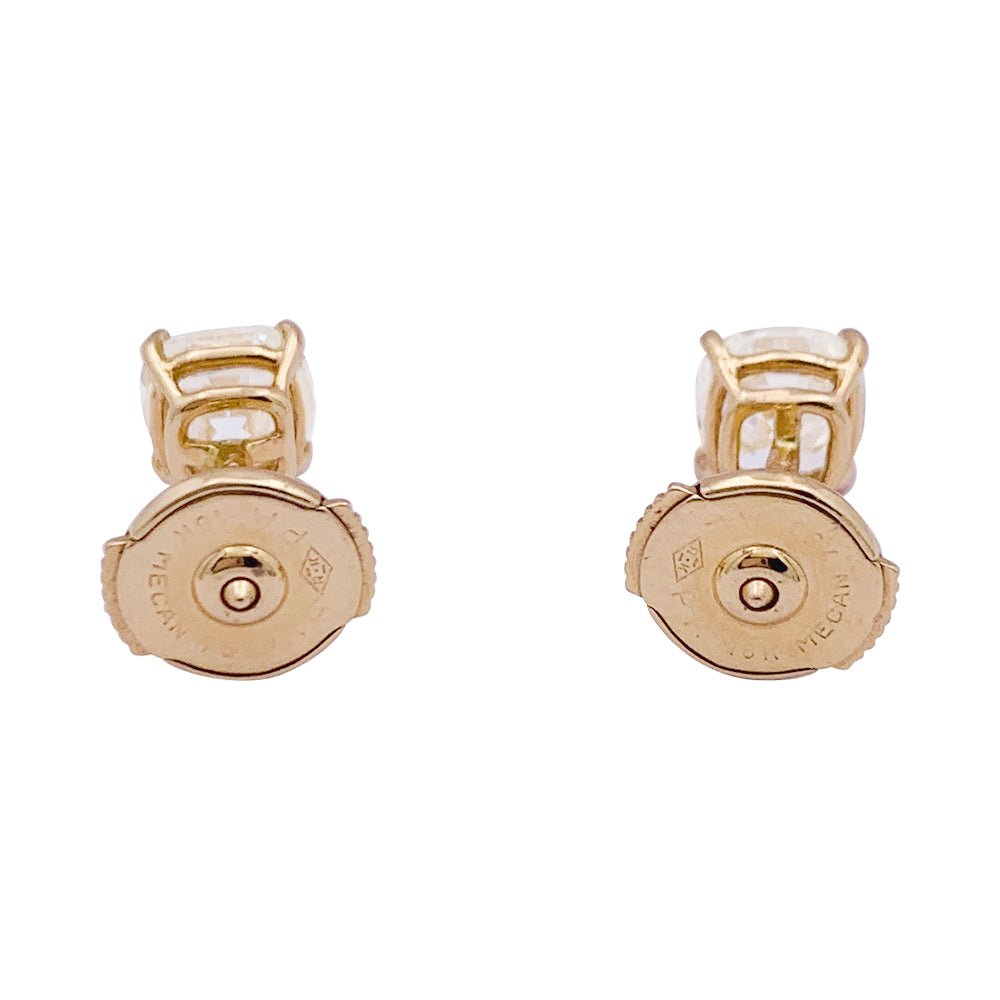 Puces d'oreilles en or jaune, diamants. - Castafiore