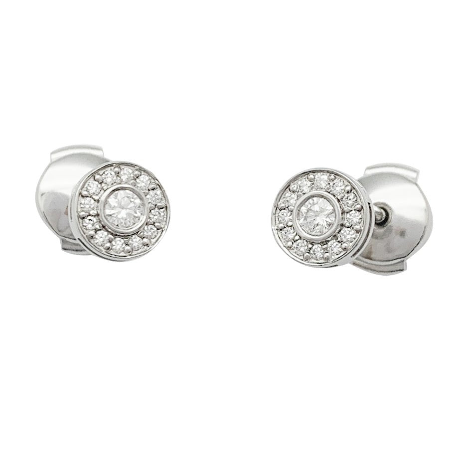 Puces Tiffany & Co., "Mini Circlet", platine et diamants - Castafiore