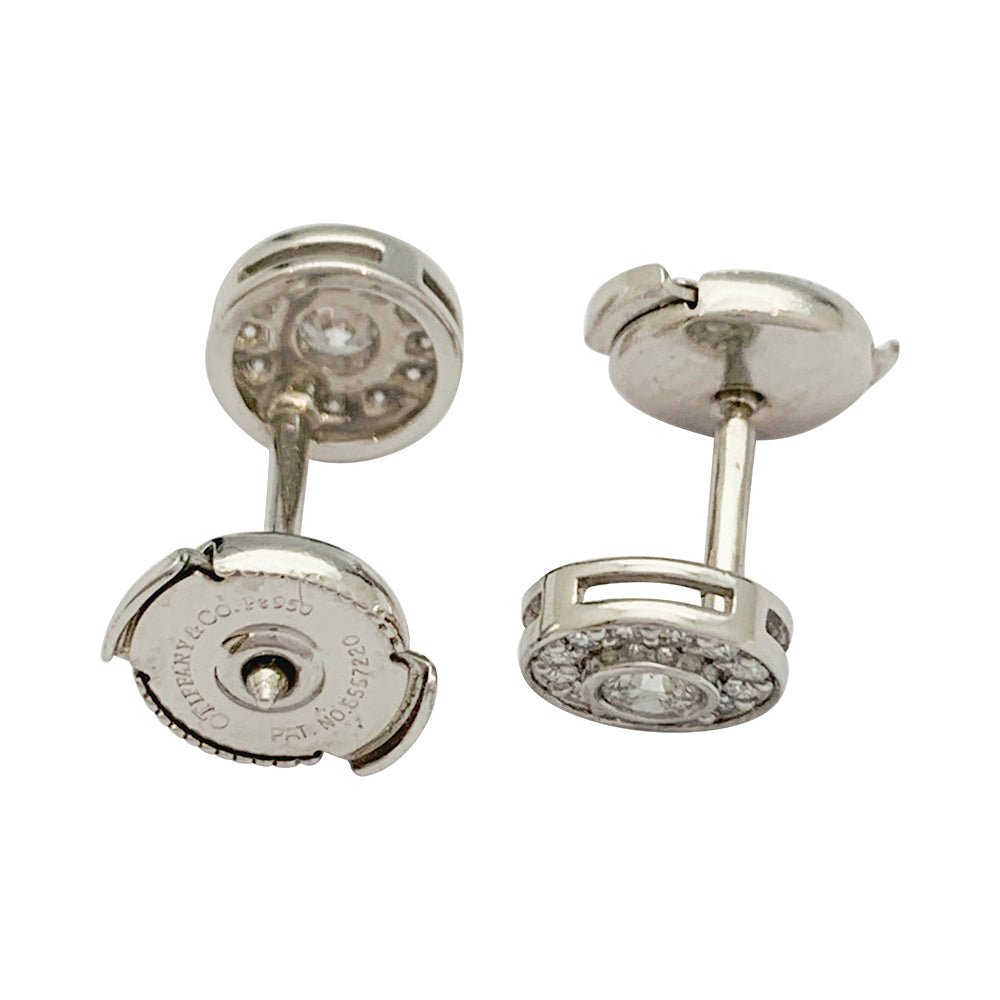 Puces Tiffany & Co., "Mini Circlet", platine et diamants - Castafiore