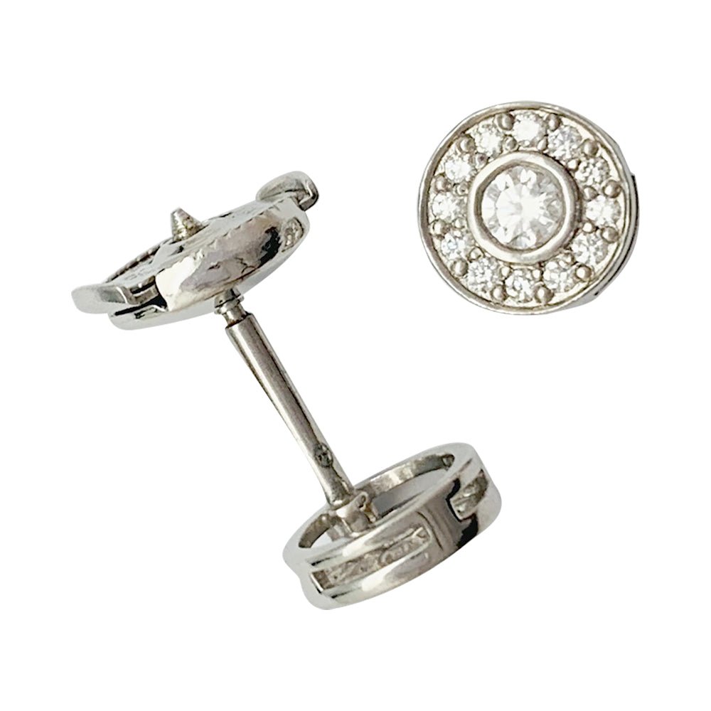 Puces Tiffany & Co., "Mini Circlet", platine et diamants - Castafiore