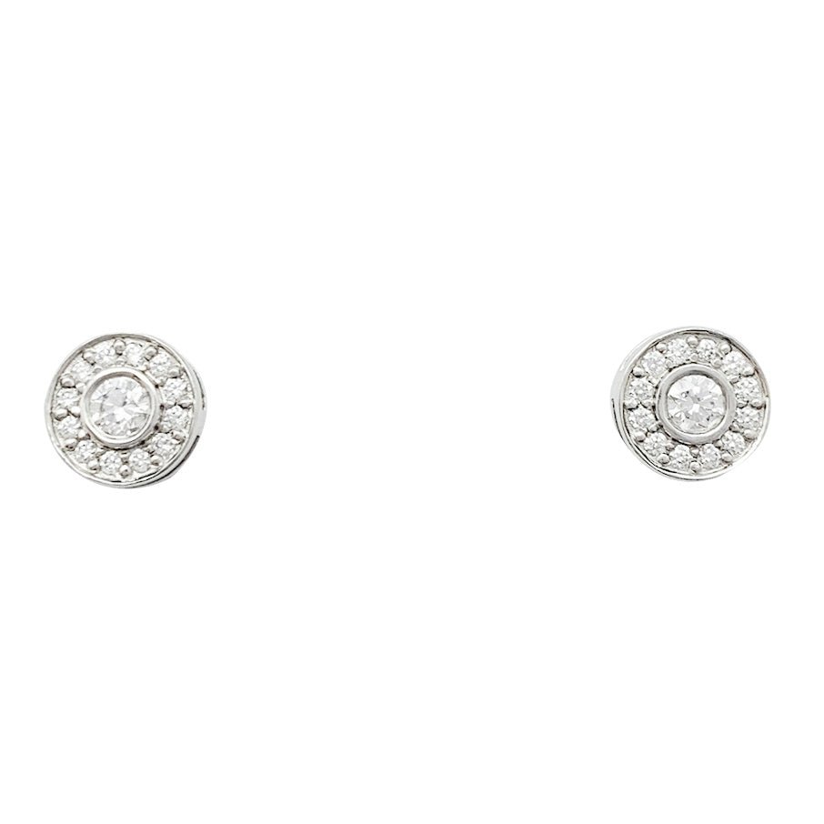 Puces Tiffany & Co., "Mini Circlet", platine et diamants - Castafiore