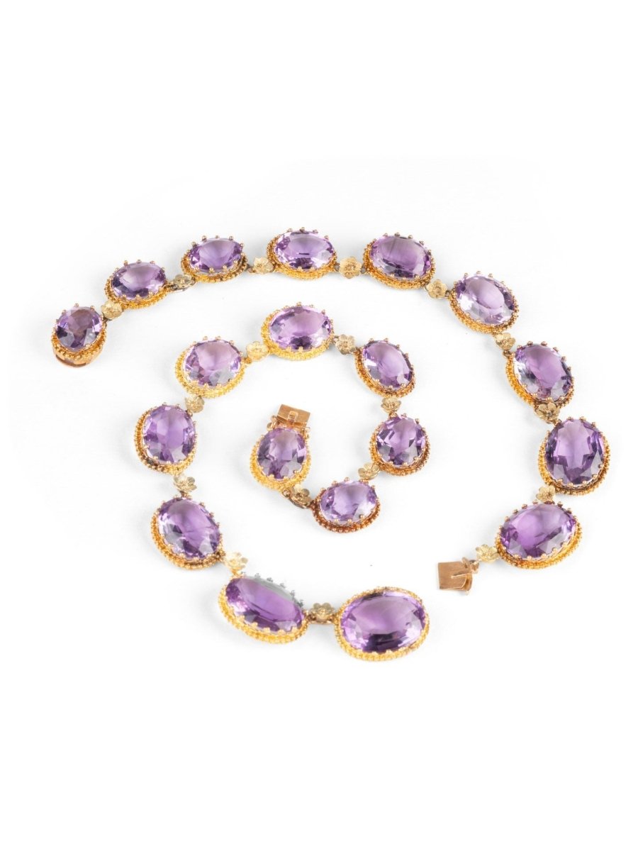 Ras de cou - Bracelet en or jaune et améthystes - Castafiore