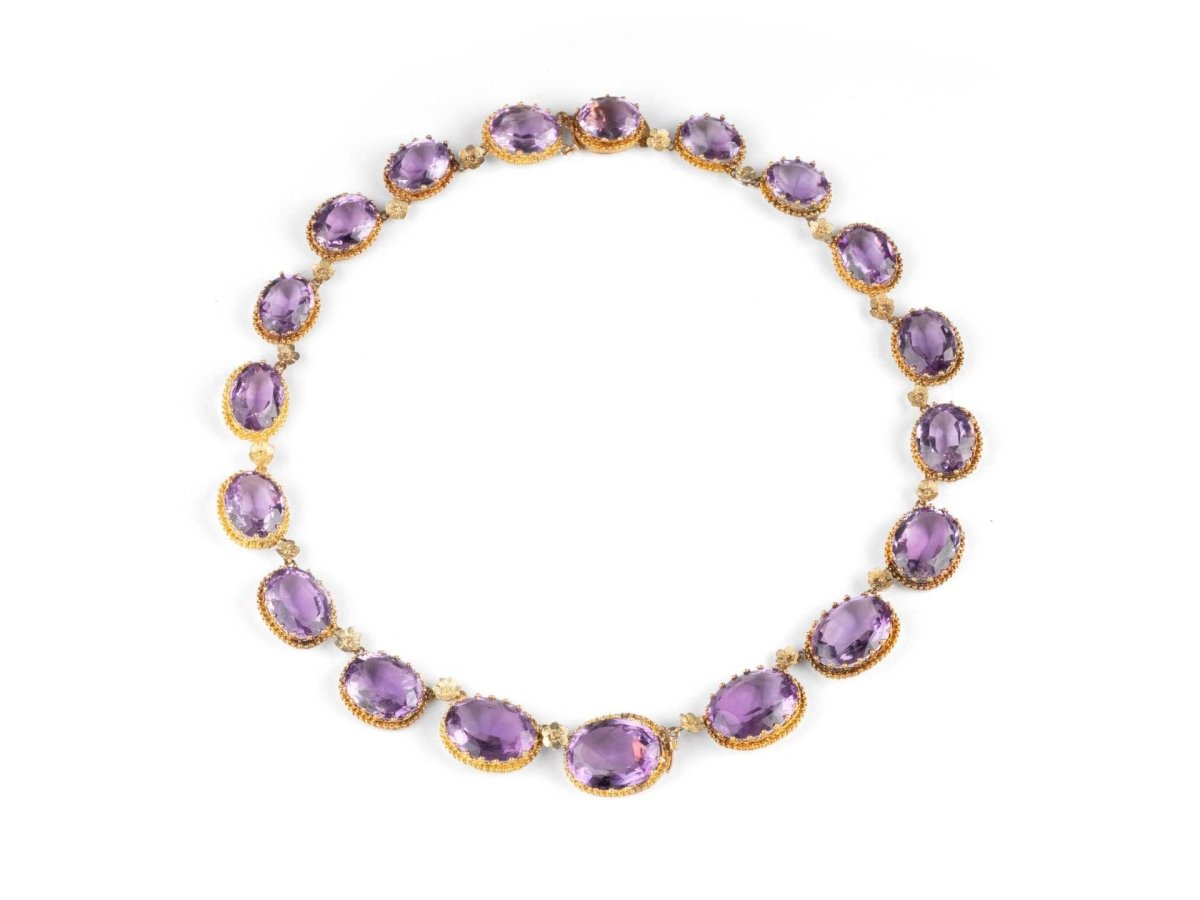 Ras de cou - Bracelet en or jaune et améthystes - Castafiore