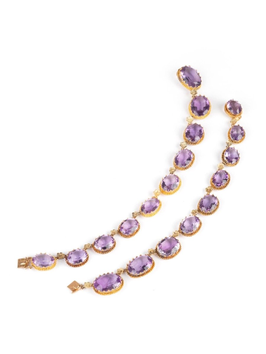 Ras de cou - Bracelet en or jaune et améthystes - Castafiore