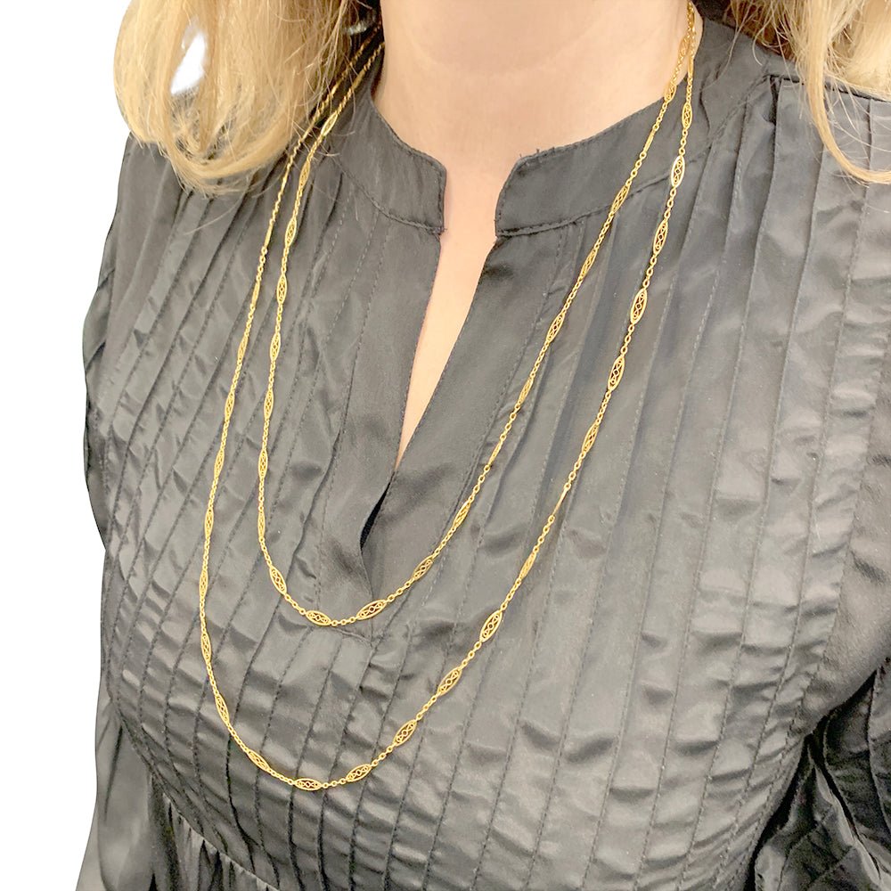 Sautoir filigrane en or jaune - Castafiore