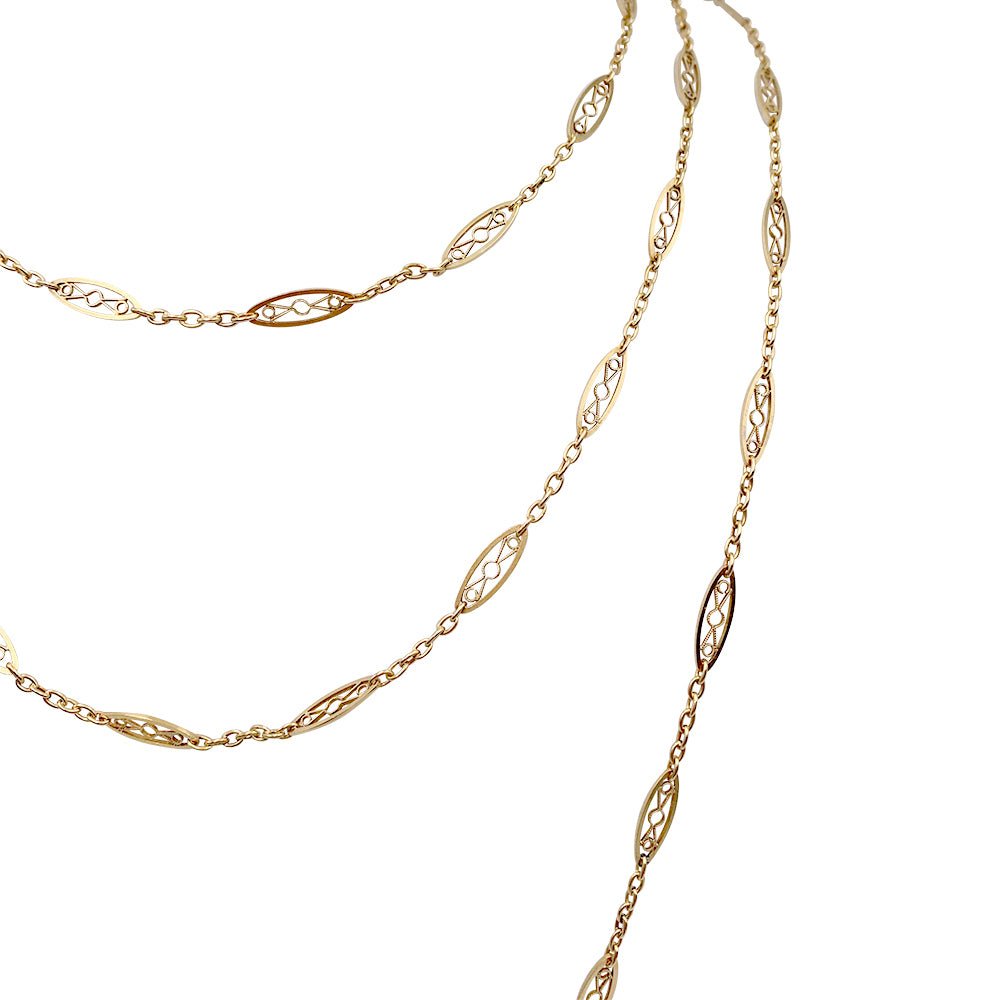 Sautoir filigrane en or jaune - Castafiore