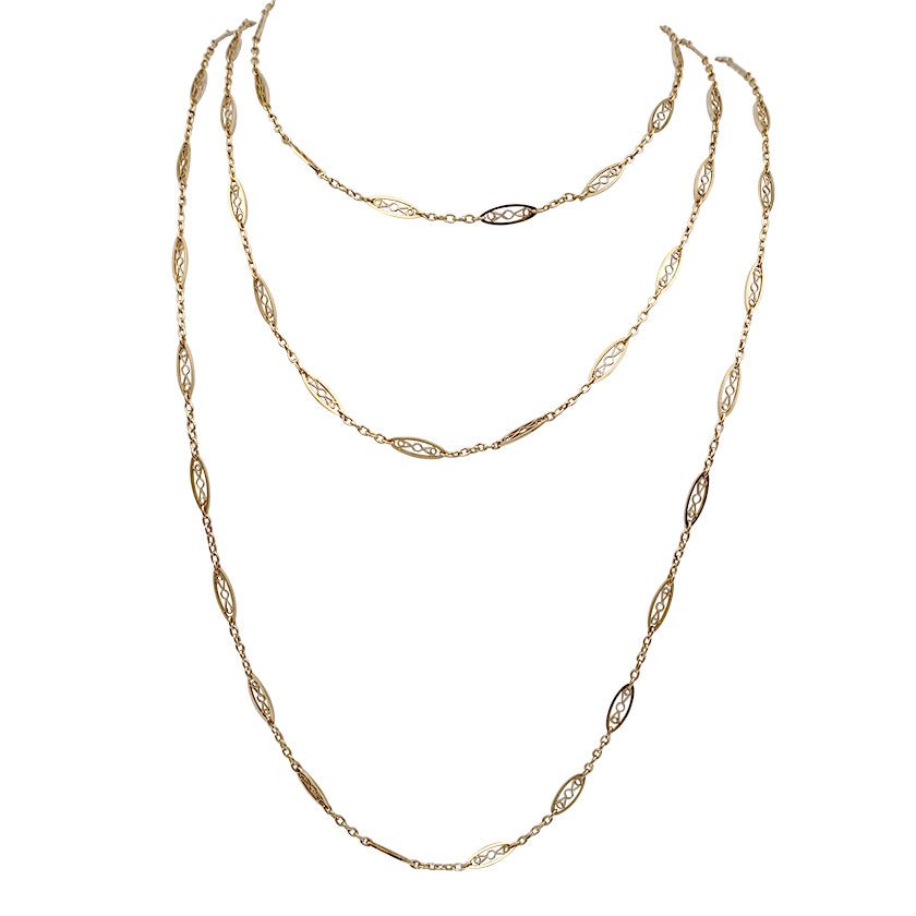 Sautoir filigrane en or jaune - Castafiore