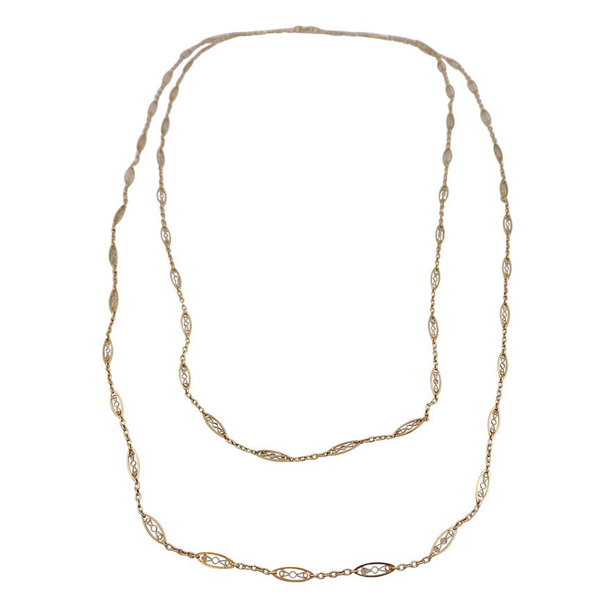 Sautoir filigrane en or jaune - Castafiore