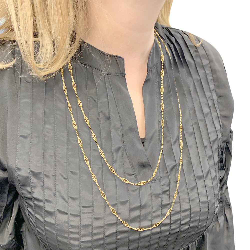 Sautoir filigrane en or jaune - Castafiore