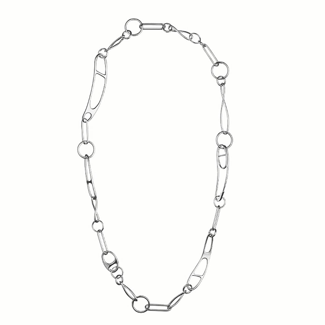 Sautoir HERMES “Double Chaîne d’Ancre Punk” en argent - Castafiore