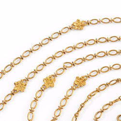 Sautoir maille florale en or jaune, Art nouveau - Castafiore