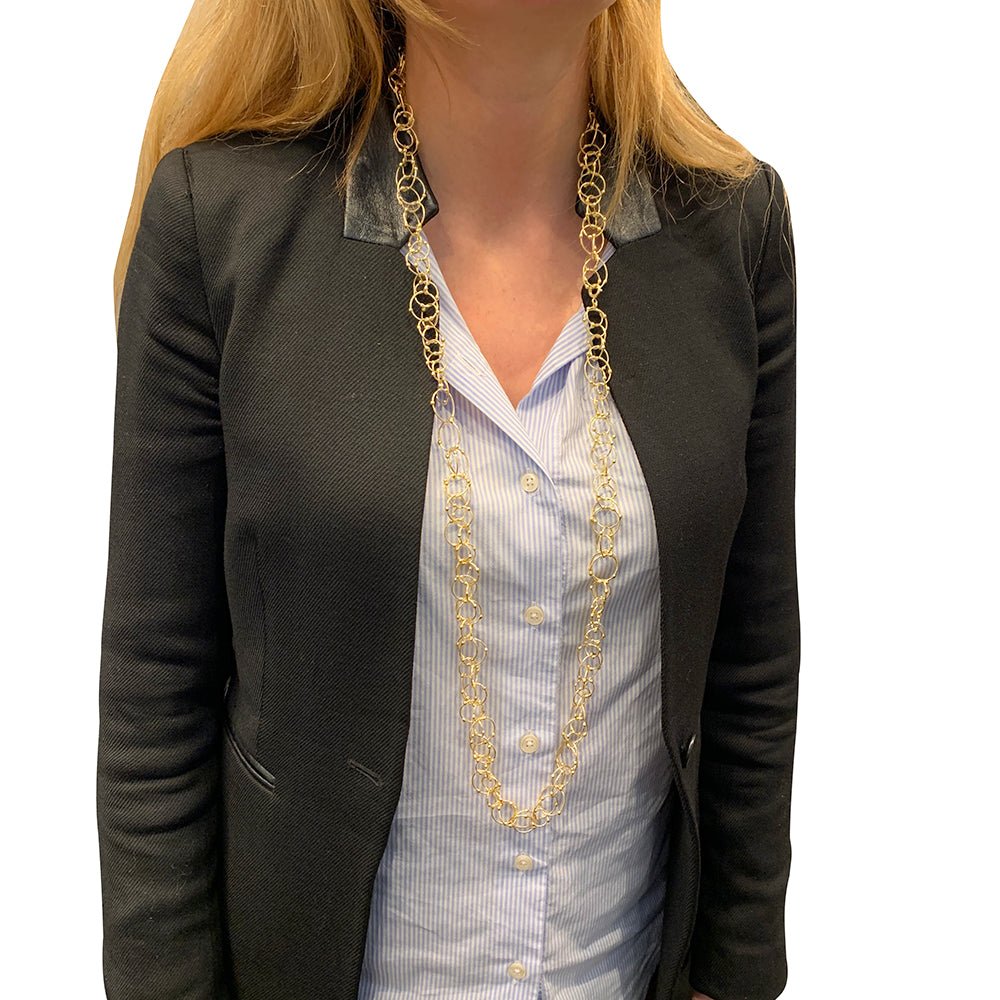 Sautoir maille jaseron or jaune - Castafiore