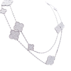 Sautoir VAN CLEEF & ARPELS "Magic Alhambra" en or blanc, diamants - Castafiore