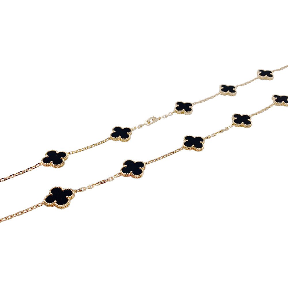 Sautoir Van Cleef & Arpels, "Vintage Alhambra", or jaune, onyx - Castafiore