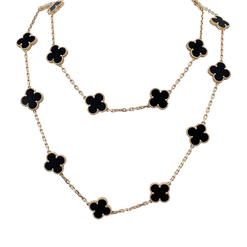 Sautoir Van Cleef & Arpels, "Vintage Alhambra", or jaune, onyx - Castafiore