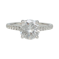 Solitaire accompagné, diamant 1,53 carat - Castafiore