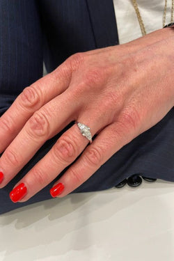 SOLITAIRE ART DÉCO DIAMANTS 0.22 CARAT - Castafiore