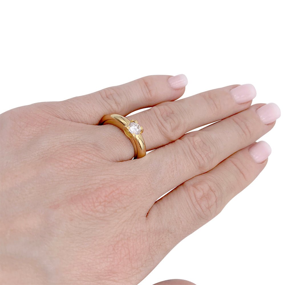 Solitaire Cartier, "Louis Cartier", or jaune, diamant - Castafiore