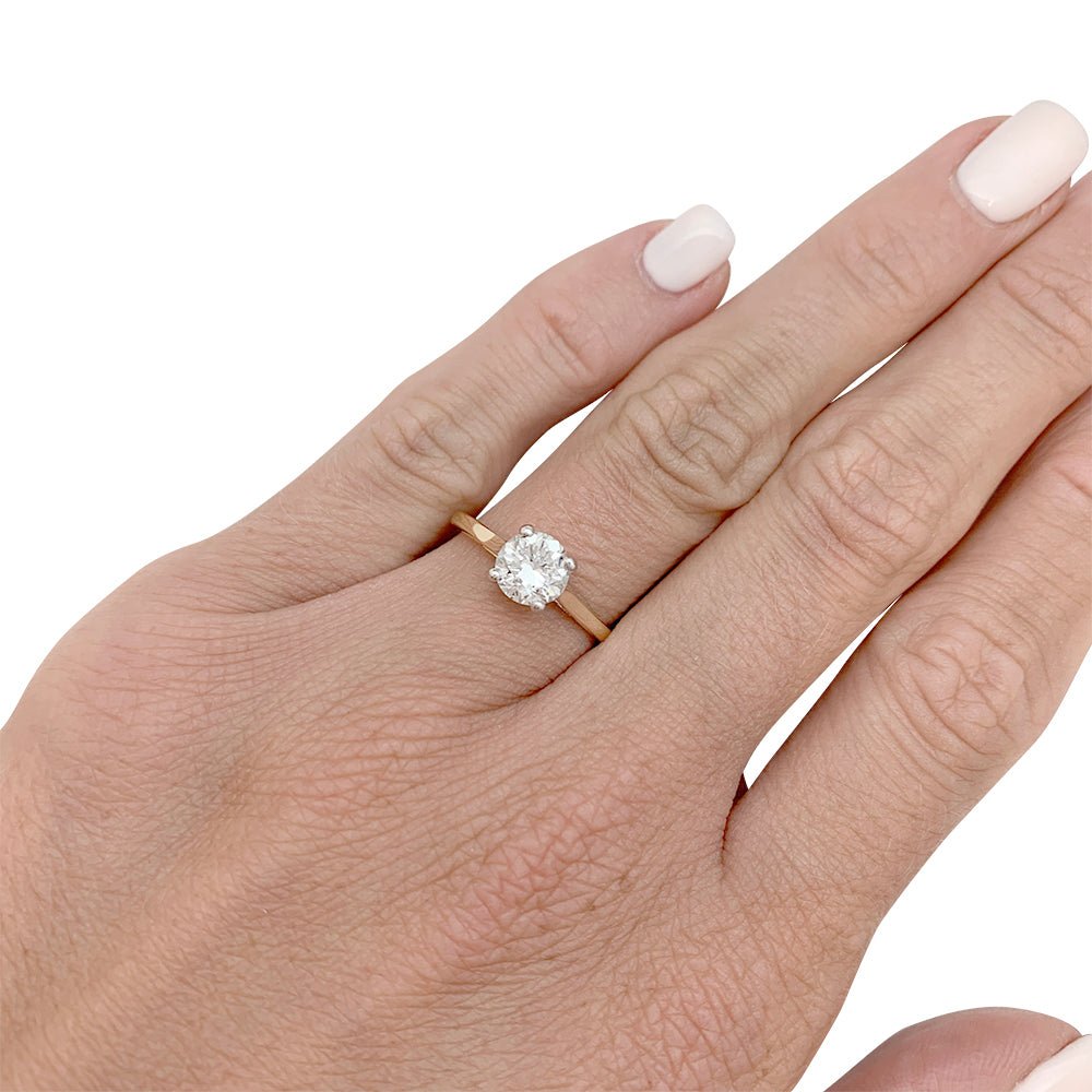 Solitaire diamant 1,03 carats deux ors - Castafiore