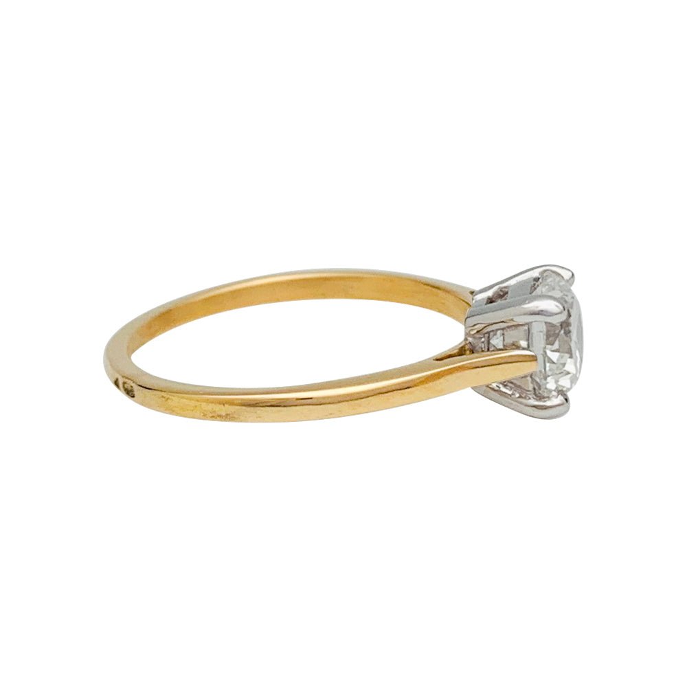 Solitaire diamant 1,03 carats deux ors - Castafiore