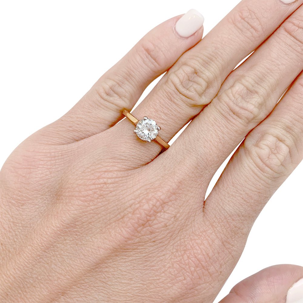 Solitaire diamant 1,03 carats deux ors - Castafiore