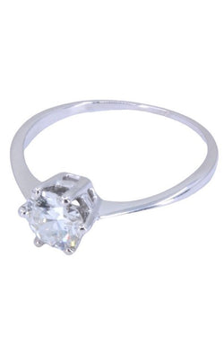 Solitaire diamants 0.90 carat en or blanc - Castafiore