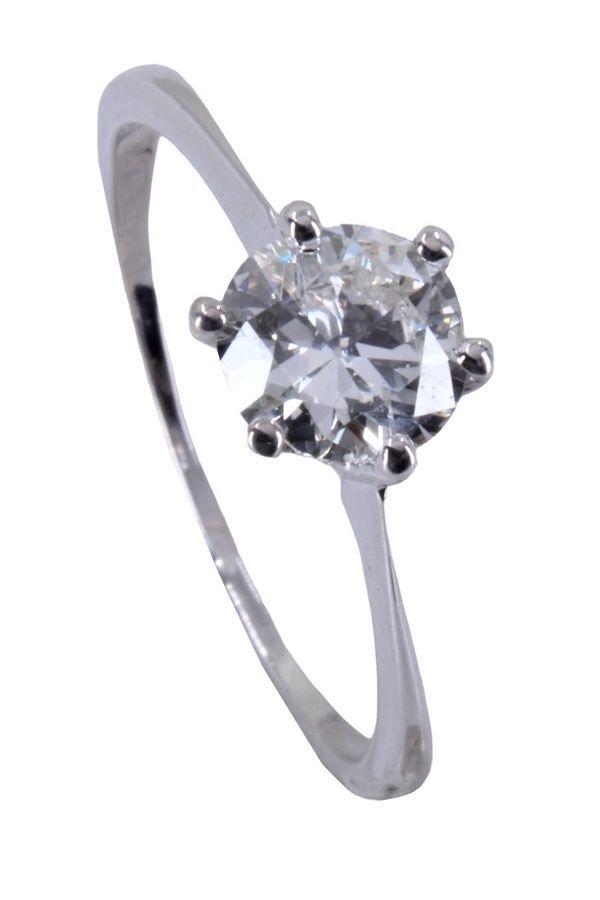 Solitaire diamants 0.90 carat en or blanc - Castafiore