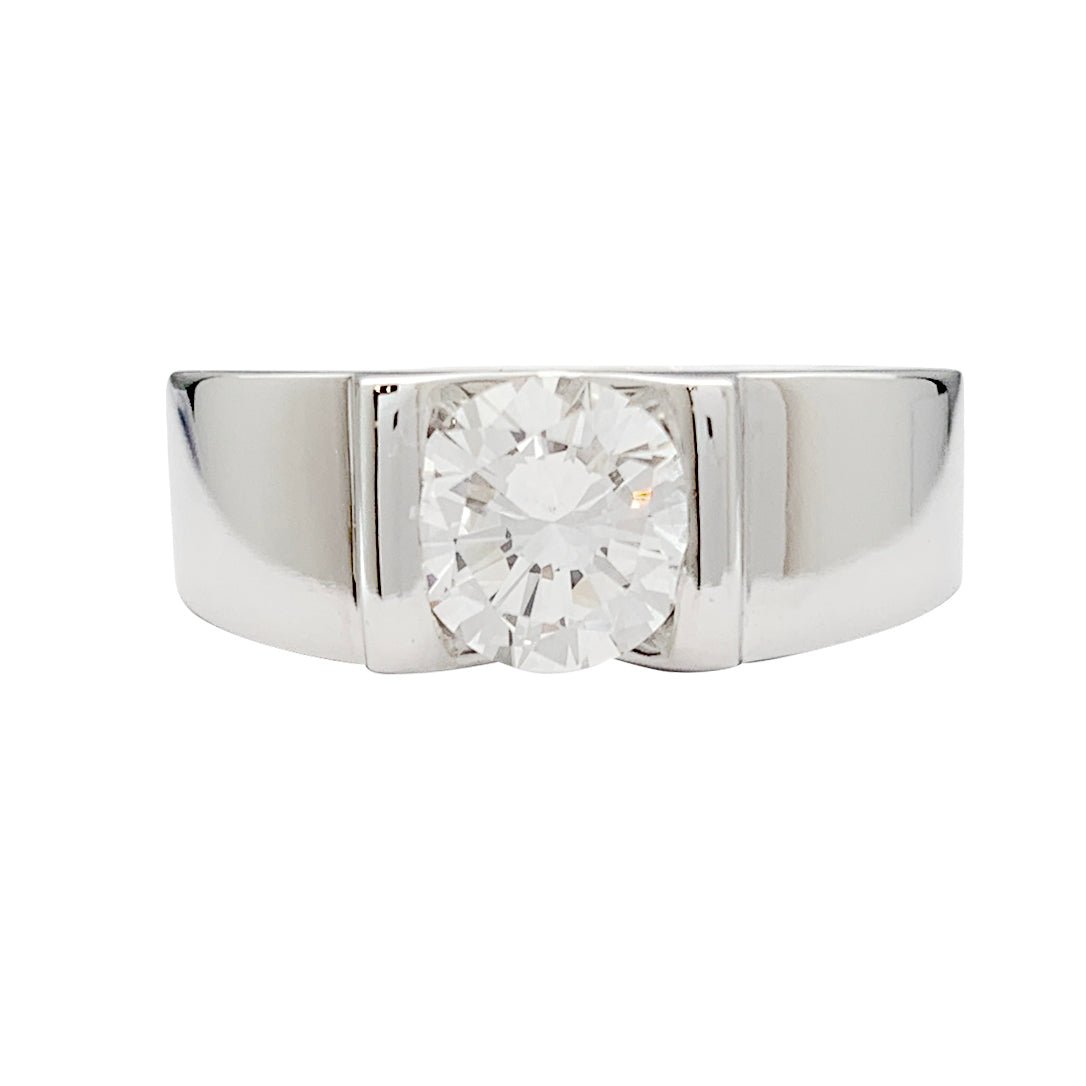 Solitaire en or blanc, diamant 1,14 carats - Castafiore