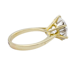 Solitaire en or jaune, diamant 5,77 cts. - Castafiore