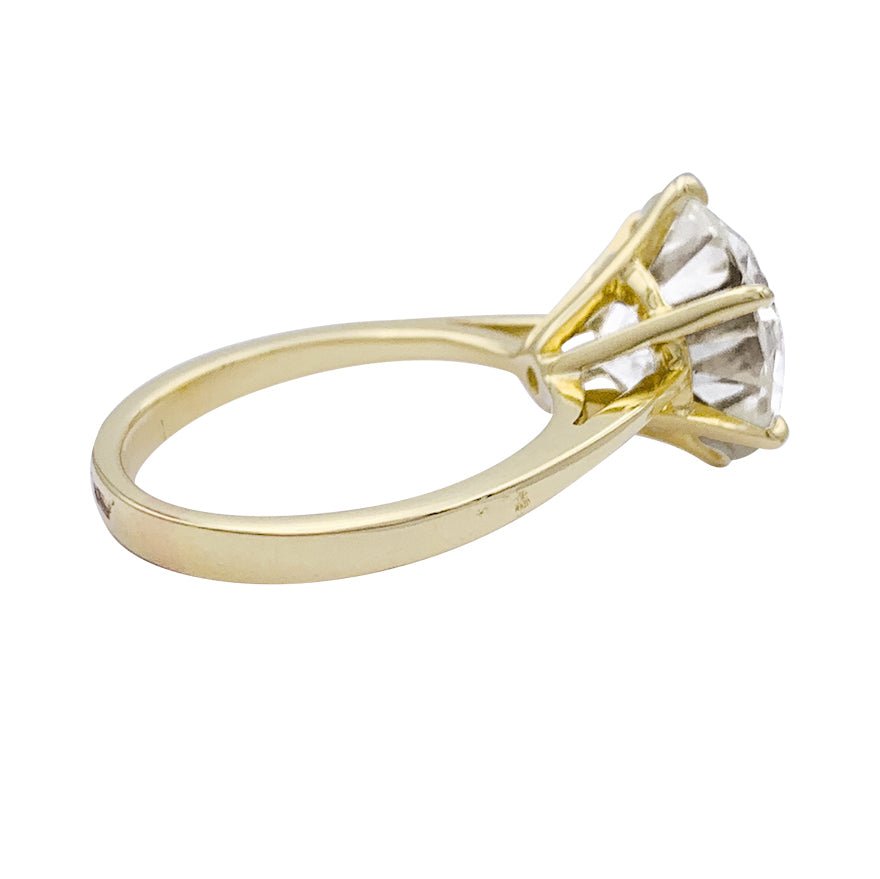 Solitaire en or jaune, diamant 5,77 cts. - Castafiore