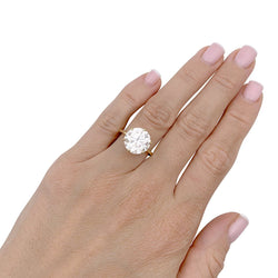 Solitaire en or jaune, diamant 5,77 cts. - Castafiore