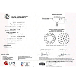 Solitaire en or jaune, diamant 5,77 cts. - Castafiore