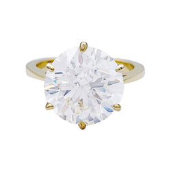 Solitaire en or jaune, diamant 5,77 cts. - Castafiore