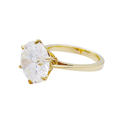 Solitaire en or jaune, diamant 5,77 cts. - Castafiore