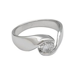 Solitaire or blanc serti d'un diamant - Castafiore