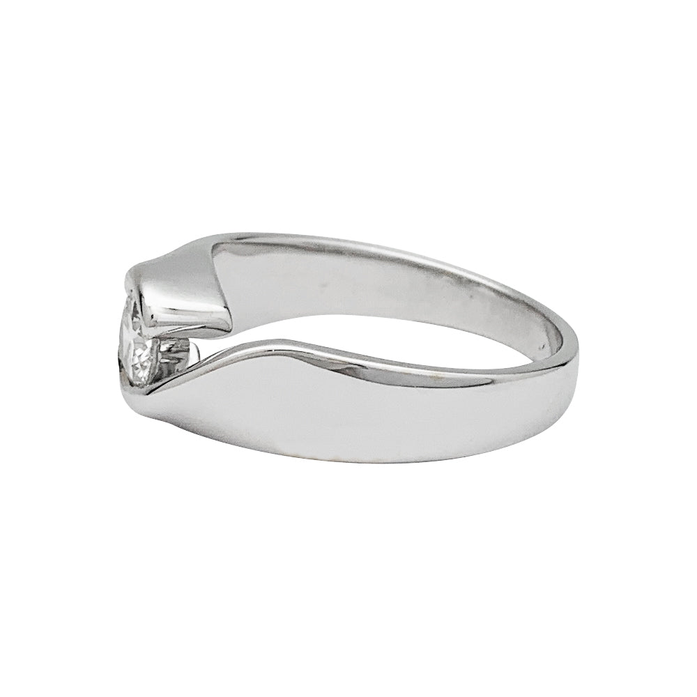 Solitaire or blanc serti d'un diamant - Castafiore