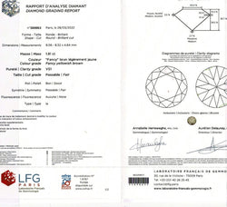 Solitaire or jaune, diamant brun 1,91 cts - Castafiore