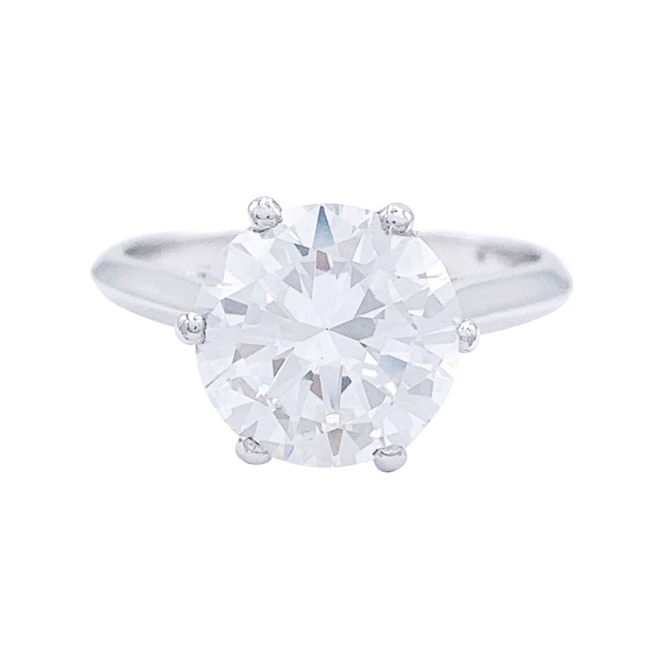 Solitaire platine, or blanc, diamant 2,30 cts - Castafiore